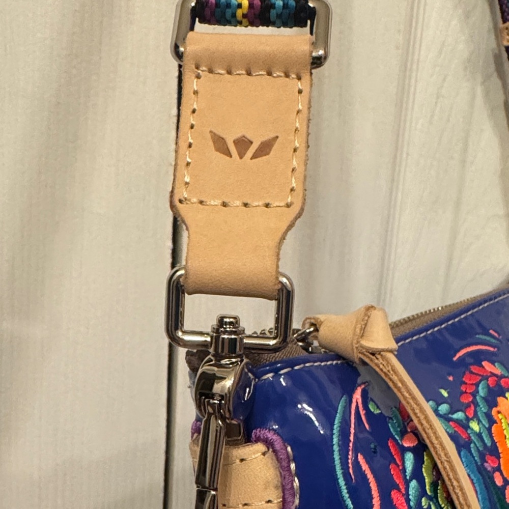 Consuela Navy Floral Embroidered Crossbody - Picture 2 of 10